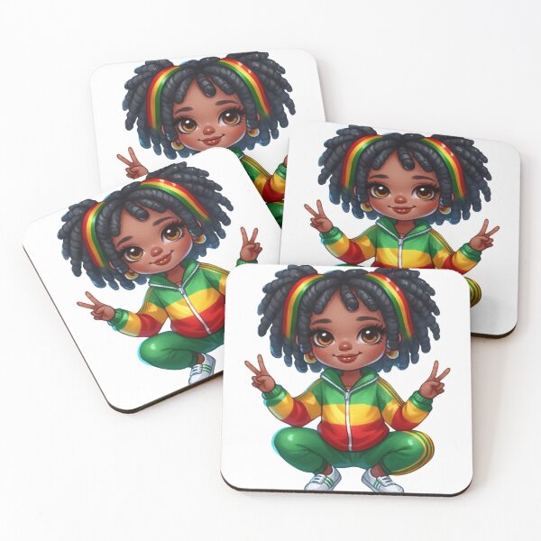 Item preview, Rasta Girl – Colorful Reggae Outfit & Peace Pose designed and sold by Lulunza.