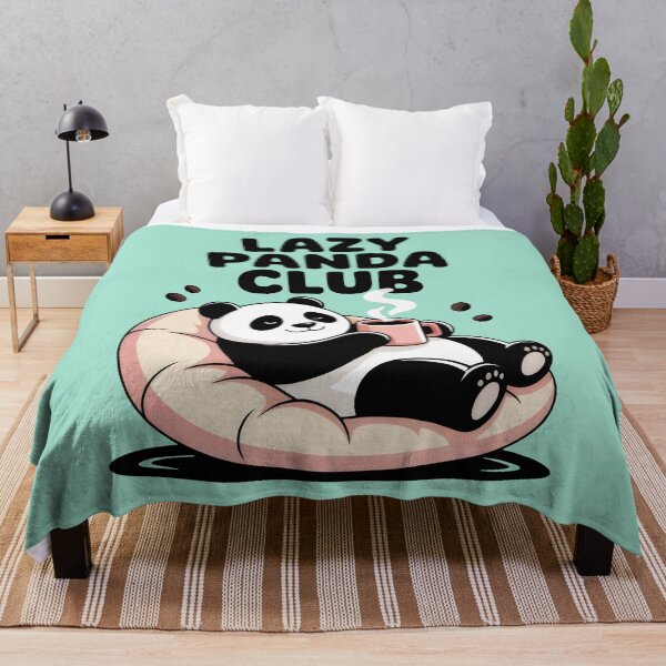 Item preview, Lazy Panda Club Coffee Lover Cute Animal Relaxation designed and sold by SplashTastic.