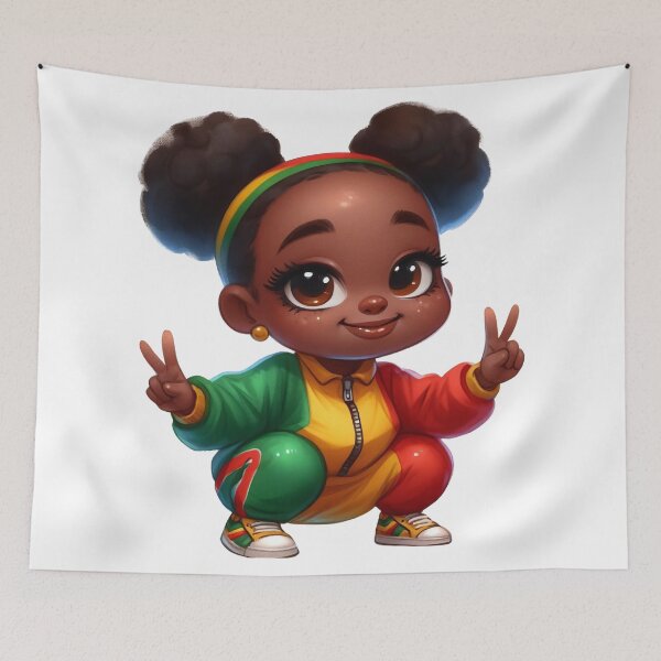 Item preview, Reggae Puff Girl – Rasta Colors Peace Sign designed and sold by Lulunza.