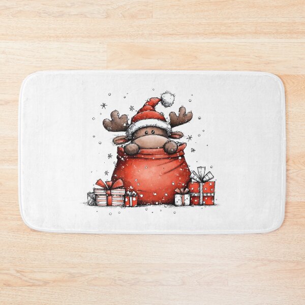 Item preview, Peekaboo Reindeer in Santa Sack with Snowy Parcels designed and sold by QuietBloom80.