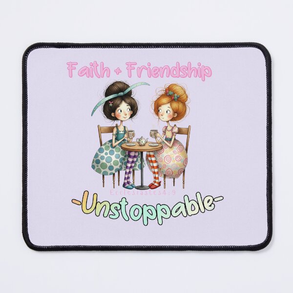 Item preview, Faith + Friendship = Unstoppable Christian Quote | Ecclesiastes 4:9 | Cute Whimsical Friendship Art designed and sold by AmenAlways.