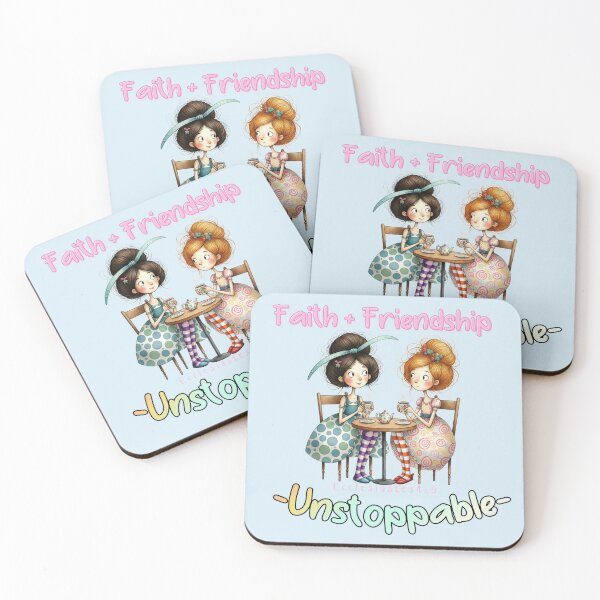 Item preview, Faith + Friendship = Unstoppable Christian Quote | Ecclesiastes 4:9 | Cute Whimsical Friendship Art designed and sold by AmenAlways.