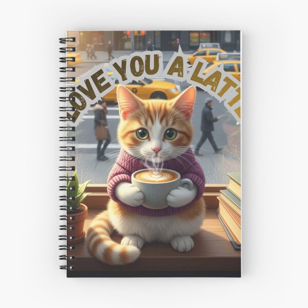 Item preview, Love you a Latte, coffee lovers, cat lovers, latte lovers designed and sold by Hana Shii.