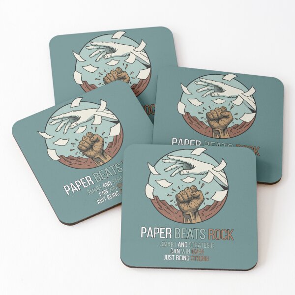 Item preview, Paper Beats Rock Front and Back Print Clever Rock Paper Scissors Design designed and sold by EzZtudio.