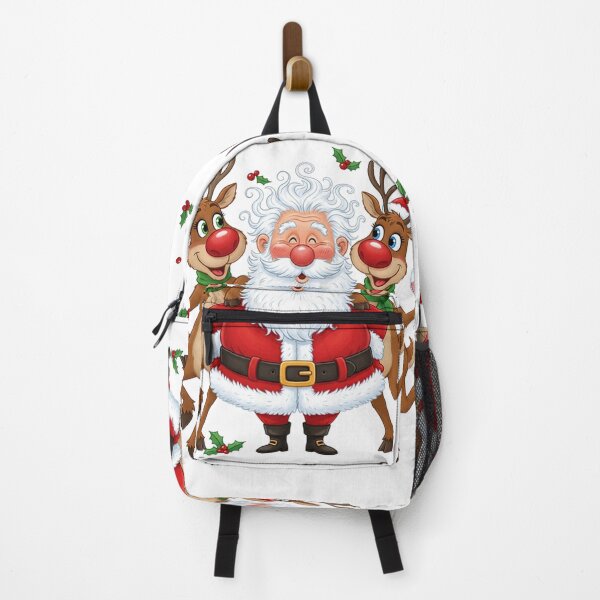 Item preview, Funny Santa and Reindeer Celebration – Cheerful Christmas Scene with Wine and Holiday Laughter designed and sold by PixelVibe782.