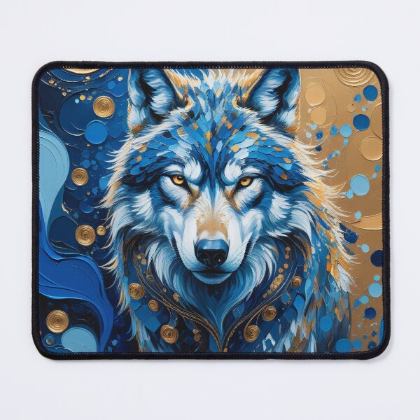Item preview, "Golden Blue Wolf", "Mystic Wolf of the Stars" designed and sold by KiraChie.