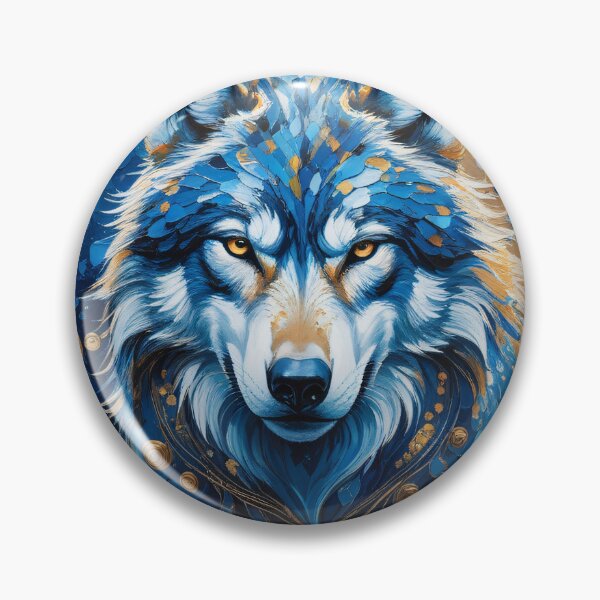 Item preview, "Golden Blue Wolf", "Mystic Wolf of the Stars" designed and sold by KiraChie.