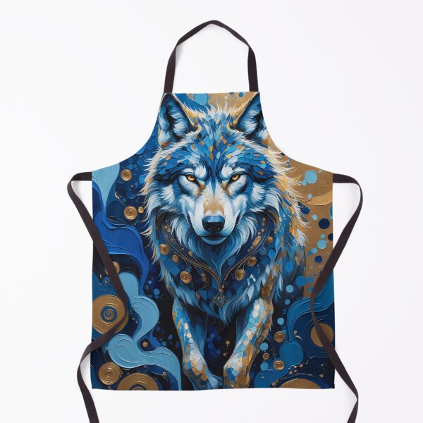 Item preview, "Golden Blue Wolf", "Mystic Wolf of the Stars" designed and sold by KiraChie.