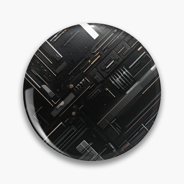 Item preview, Black Gold Techno-Geometric Surface Art designed and sold by SurfaceCraft Studio.