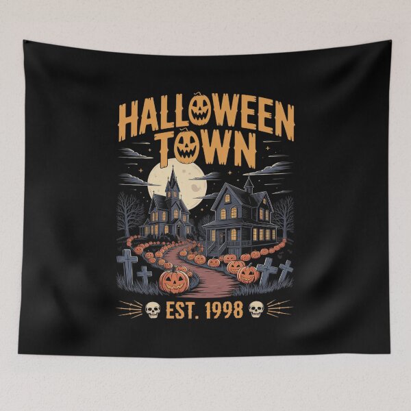 Item preview, Halloween Town Scene Pumpkin Graveyard Horror designed and sold by August4Laughs25.