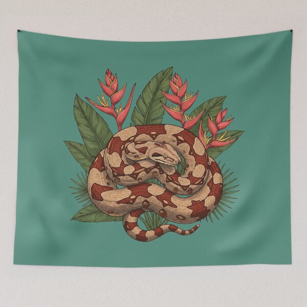 Item preview, Boa Constrictor with Tropical Heliconia Blooms designed and sold by BirdsnStuff.
