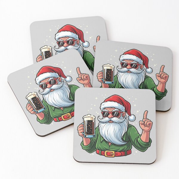Item preview, Cool Rebel Santa – Funny Modern Christmas Illustration with Beer and Holiday Attitude designed and sold by PixelVibe782.