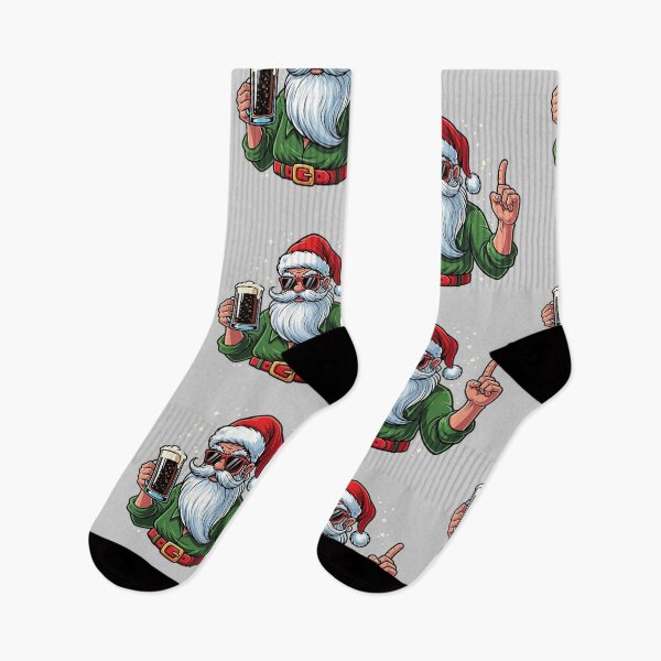 Item preview, Cool Rebel Santa – Funny Modern Christmas Illustration with Beer and Holiday Attitude designed and sold by PixelVibe782.