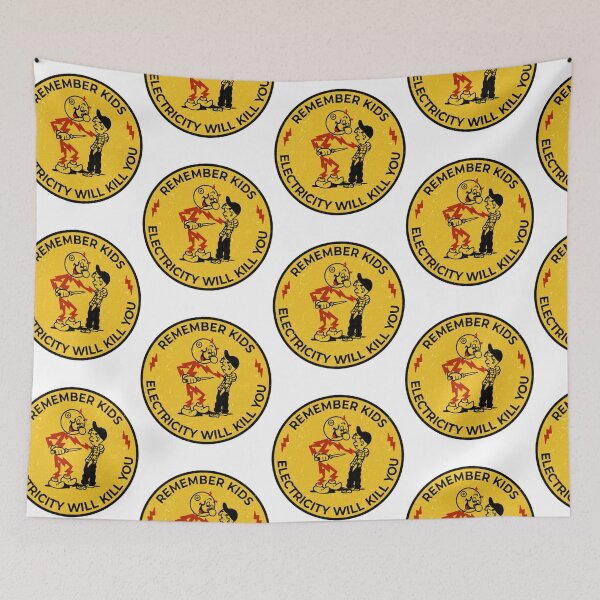 Item preview, Remember Kids Electricity Will Kill You Yellow Reddy Kilowatt designed and sold by ichauodu.