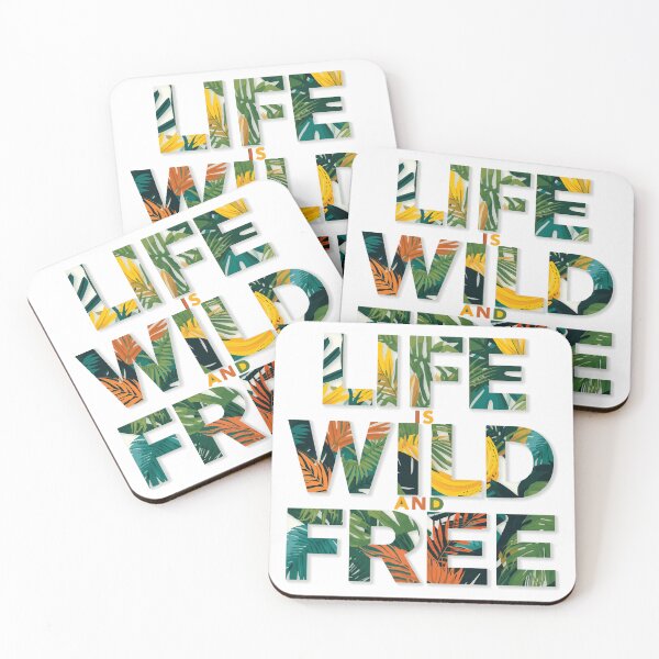 Item preview, Life Is Wild and Free Minimal Tropical Typography Design designed and sold by ArtElegancy.