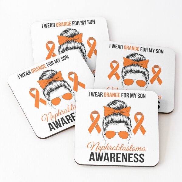 Item preview, I Wear Orange Messy Bun Nephroblastoma Awareness Wilms Tumor designed and sold by HellD3vil-Art.