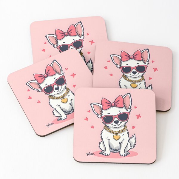 Item preview, “Cute Dog Diva – Bow, Shades & Gold Chain” designed and sold by   GG Creations .