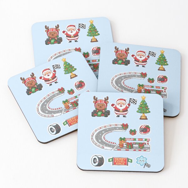 Item preview, Cute Pixel Reindeer Racing Christmas Stickers designed and sold by MuseAI.