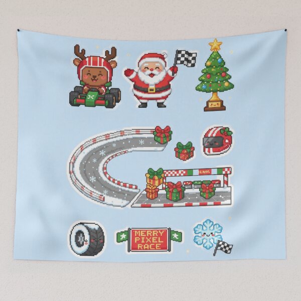 Item preview, Cute Pixel Reindeer Racing Christmas Stickers designed and sold by MuseAI.