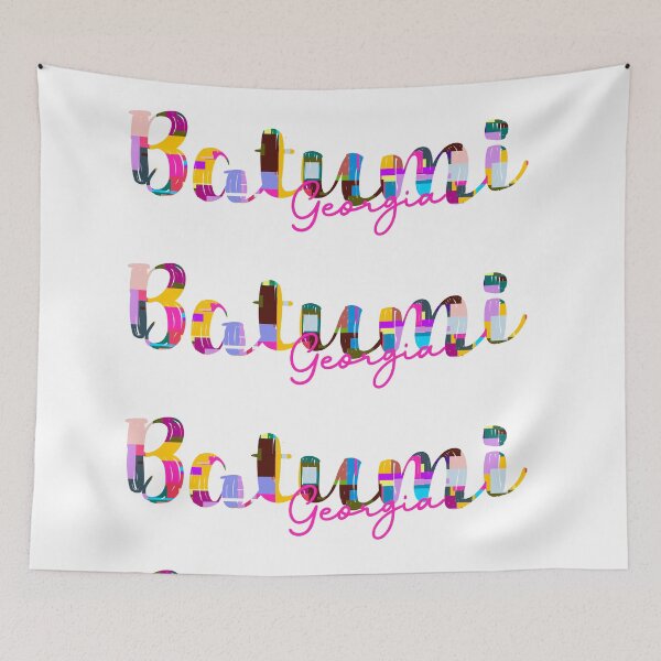 Item preview, Batumi, Georgia, Vibrant Abstract City Typography Art designed and sold by Wanderful-roads.