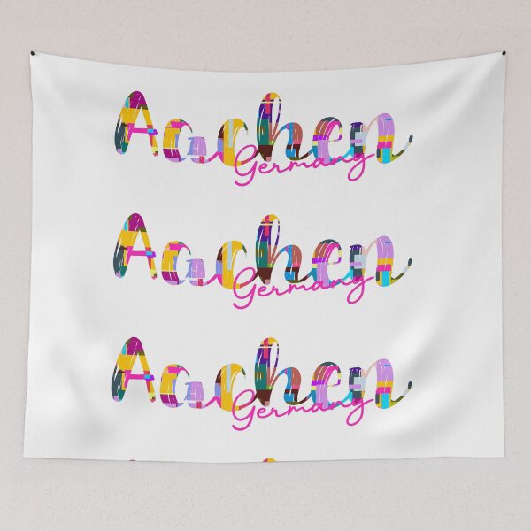 Item preview, Aachen, Germany, Vibrant Abstract City Typography Art designed and sold by Wanderful-roads.