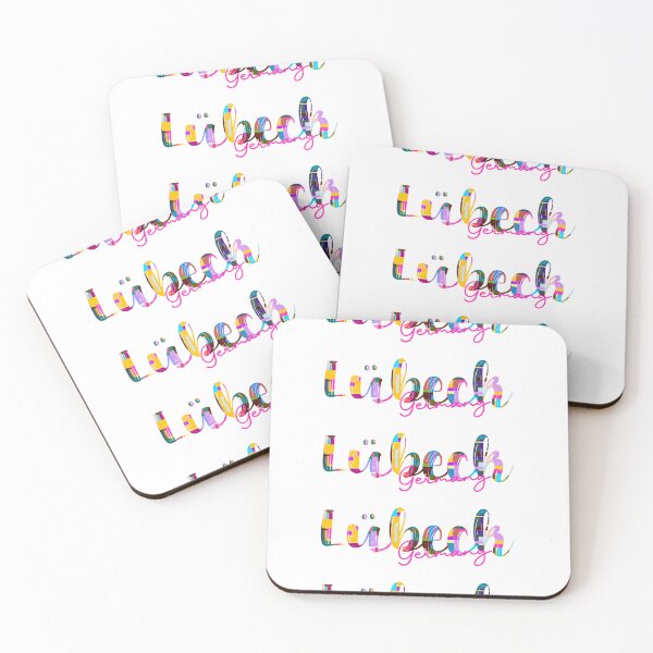 Item preview, Lübeck, Germany, Vibrant Abstract City Typography Art designed and sold by Wanderful-roads.