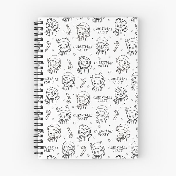 Item preview, Cute Christmas animal drawing, kawaii fun coloring page for kids designed and sold by IrinaCuteLab.