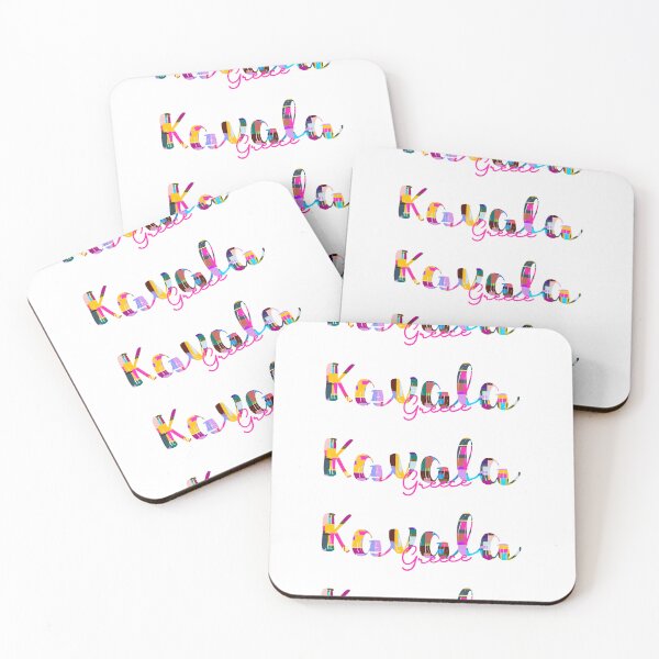 Item preview, Kavala, Greece, Vibrant Abstract City Typography Art designed and sold by Wanderful-roads.