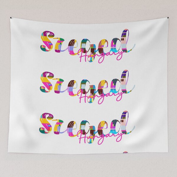 Item preview, Szeged, Hungary, Vibrant Abstract City Typography Art designed and sold by Wanderful-roads.