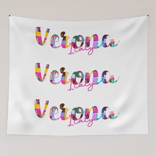 Item preview, Verona, Italy, Vibrant Abstract City Typography Art designed and sold by Wanderful-roads.