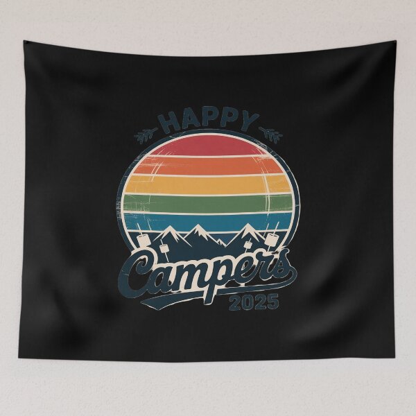 Item preview, Happy Campers 2025, Friends Camping Adventures in Outdoors designed and sold by Idarmotar.