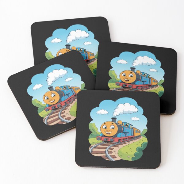 Item preview, Happy Cartoon Trains Colorful Smiling Locomotive Kids Train designed and sold by Idarmotar.