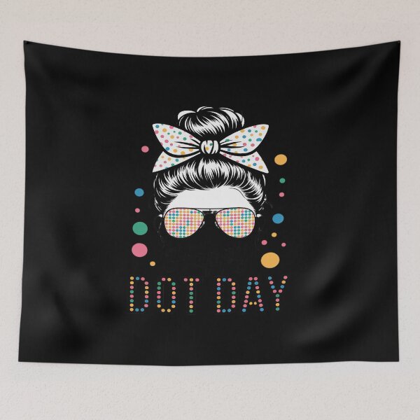 Item preview, Happy Dot Day Messy Bun Girls Kids Women Colorful Polka Dots designed and sold by Idarmotar.