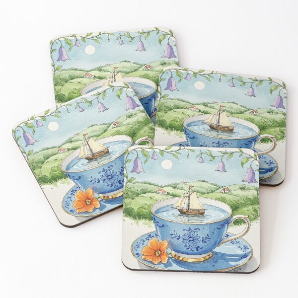 Item preview, Blue teacup and saucer designed and sold by Design4uStudio.
