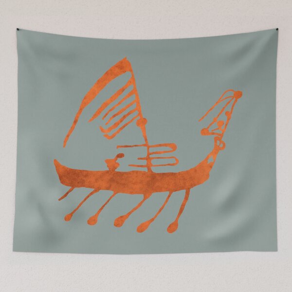 Item preview, Ancient Aboriginal Rock Art – Spirit Boat, Australia designed and sold by SilentRocks.
