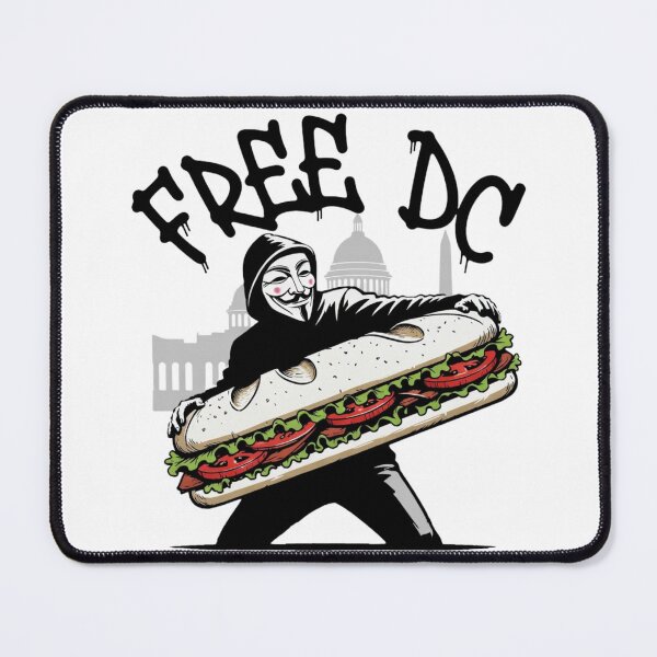 Item preview, Free DC Sandwich Guy Banksy Parody - Viral Protest Meme Street Sticker designed and sold by GeniePixel.