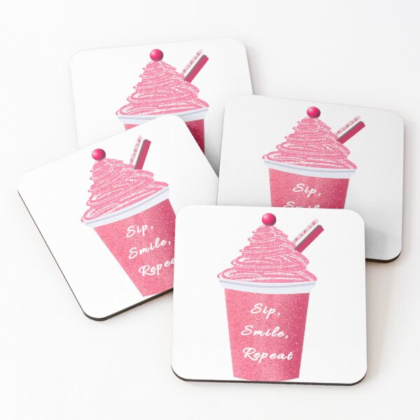 Item preview, Strawberry milkshake with icing and cherry illustration  designed and sold by CanvasCharmHub.