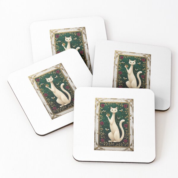 Item preview, Cream Cat Beekeeping Medieval Art designed and sold by PictorialWhimsy.