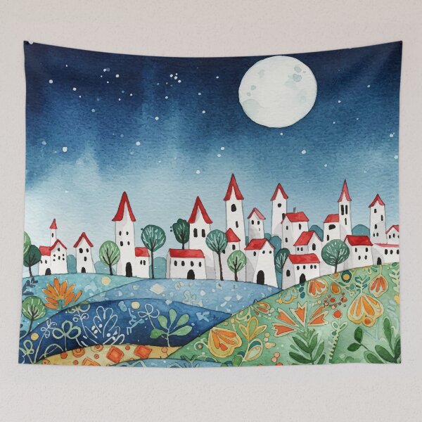 Item preview, Small town on hills designed and sold by Design4uStudio.