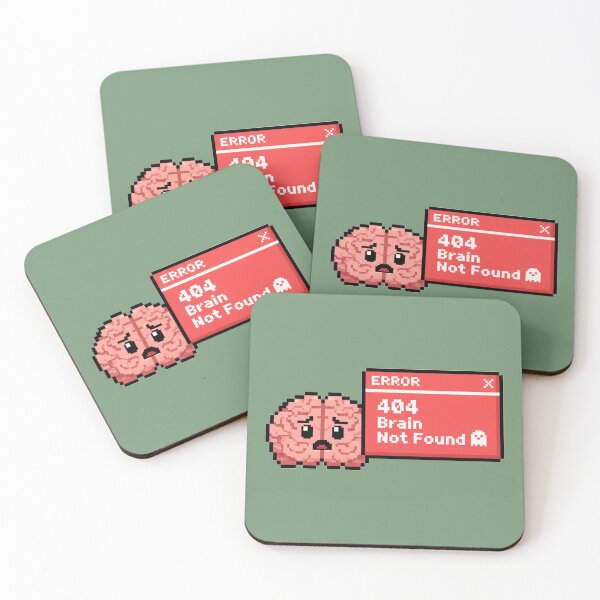 Item preview, 404 Brain Not Found Pixel Art designed and sold by WiserShop.