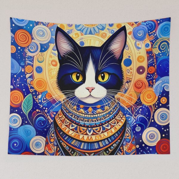 Item preview, Klimt Cat in Elegant Costume designed and sold by Vicky Brago-Mitchell®.