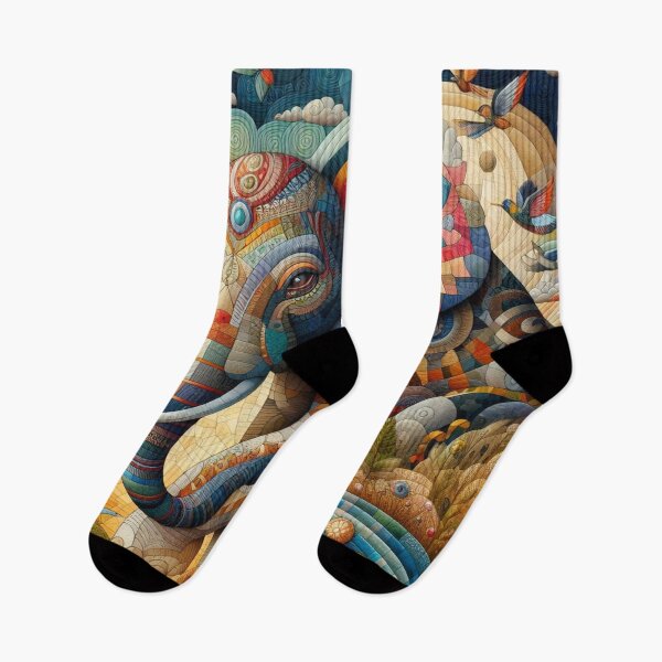Item preview, Colorful Geometric Elephant designed and sold by purplesensation.