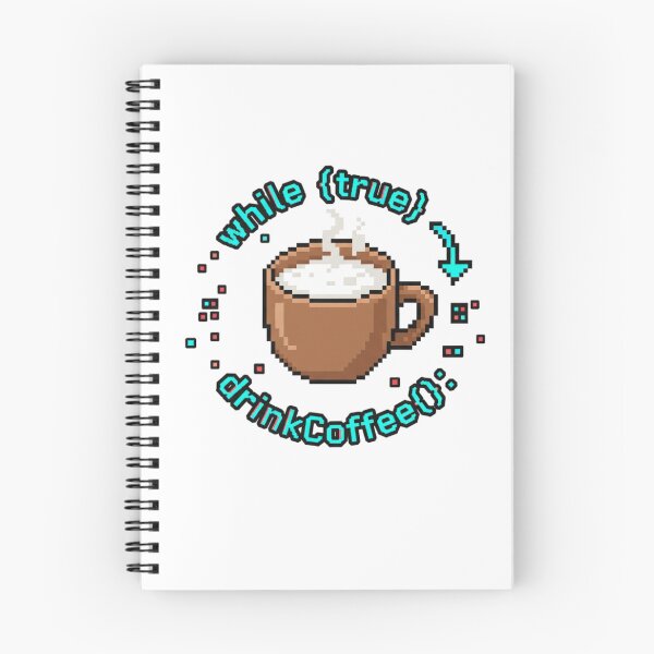 Item preview, While True Drink Coffee Code Art designed and sold by WiserShop.