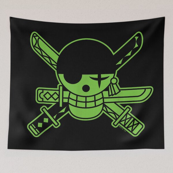 Item preview, Green Roronoa Zoro Jolly Roger designed and sold by DuneHaicna.