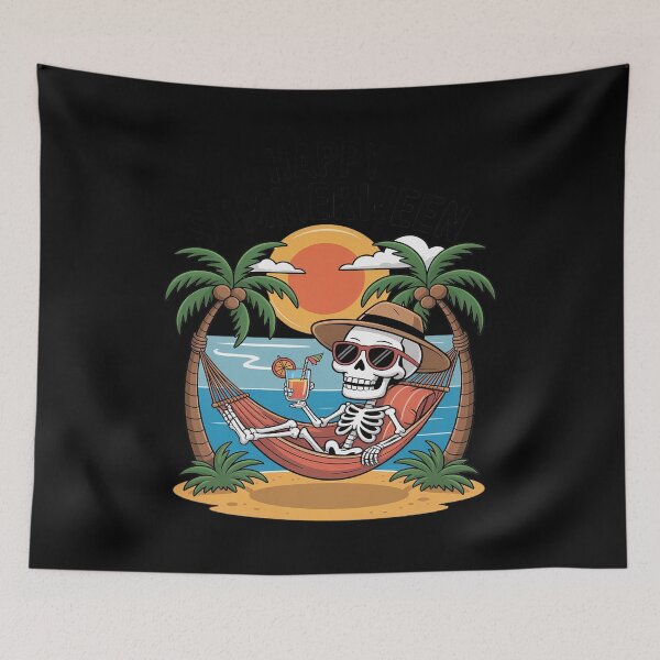 Item preview, Happy Summerween Skeleton in Hammock designed and sold by Jadiantukora.