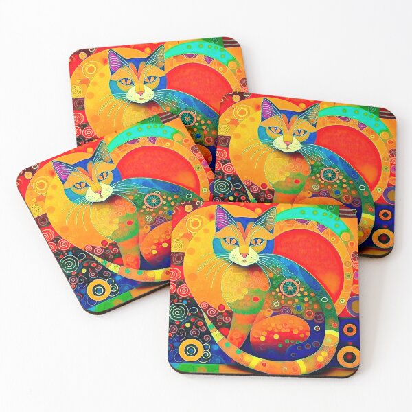 Item preview, Psychedelic Cosmic Cat Abstract Art designed and sold by LanaGustavsson.