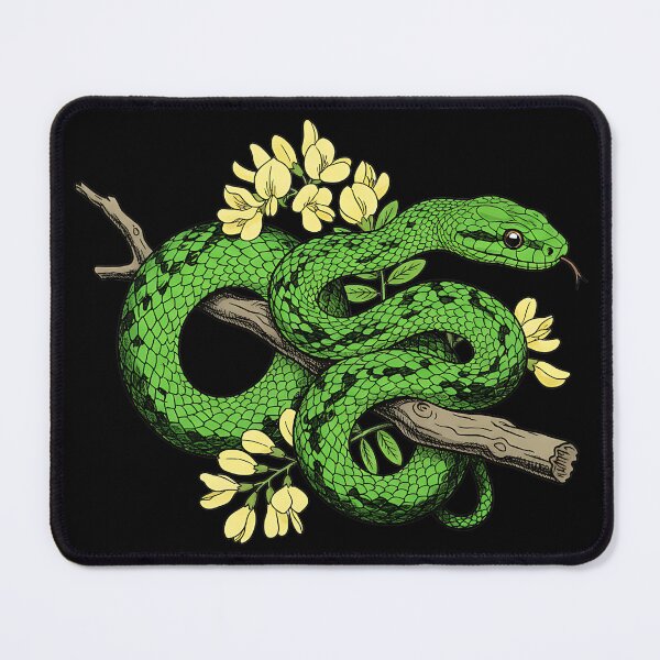 Item preview, Boomslang Snake with Acacia Blossoms designed and sold by BirdsnStuff.