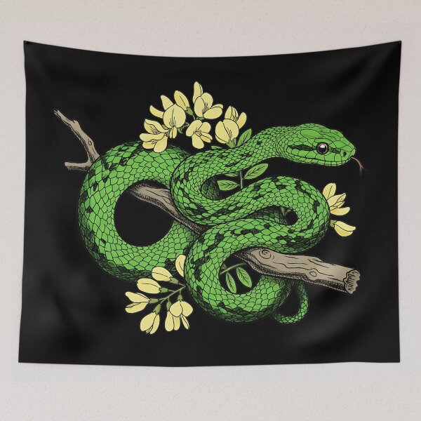 Item preview, Boomslang Snake with Acacia Blossoms designed and sold by BirdsnStuff.