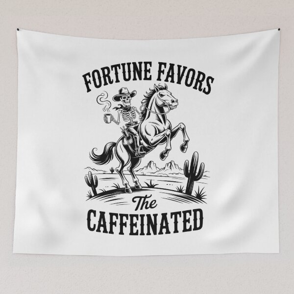 Item preview, Fortune Favors The Caffeinated Cowboy Coffee designed and sold by TorjeARTStore.