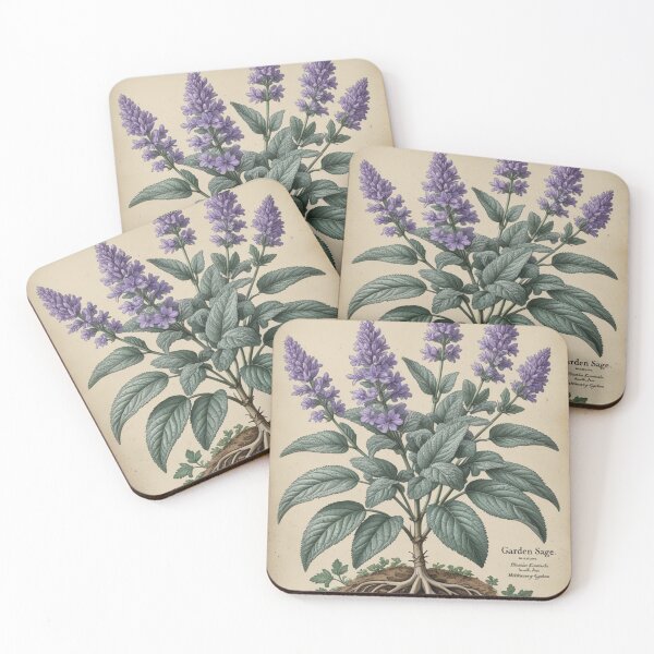 Item preview, Garden Sage Vintage Herbal Botanical Art designed and sold by PrimeGens.